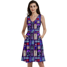 Load image into Gallery viewer, Sci Fi Dr patchwork print dress
