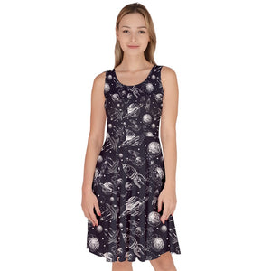 Spaceship to the moon print dress