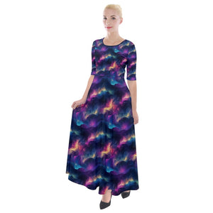 Fire lights print dress