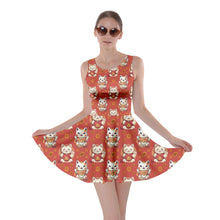 Load image into Gallery viewer, Lucky cat print dress
