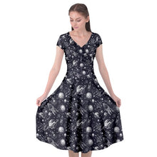 Load image into Gallery viewer, Spaceship to the moon print dress
