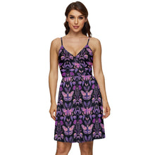 Load image into Gallery viewer, Purple moth print dress
