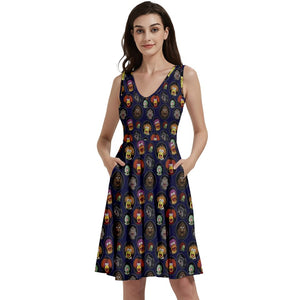 Fraggles in profile print dress