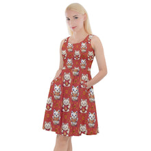 Load image into Gallery viewer, Lucky cat print dress
