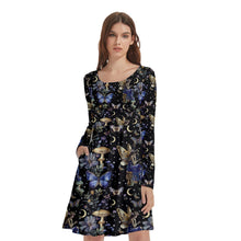 Load image into Gallery viewer, Fairy midnight garden print dress
