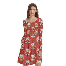 Load image into Gallery viewer, Lucky cat print dress
