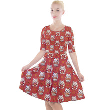 Load image into Gallery viewer, Lucky cat print dress
