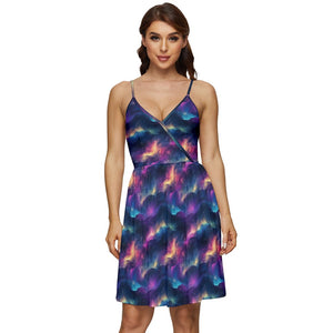 Fire lights print dress