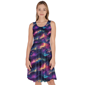 Fire lights print dress