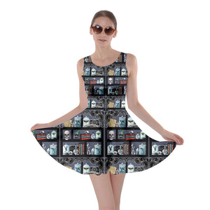 Magical bookcase print dress