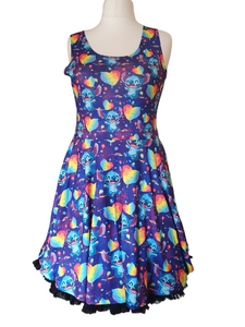 Stitch rainbow heart print dress