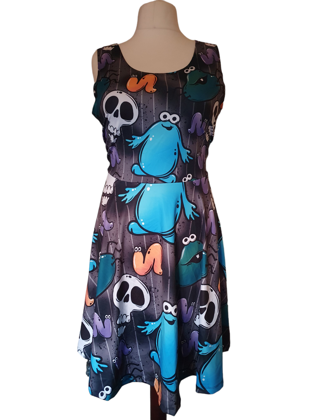 Trap door print dress