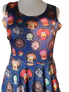 Fraggles in profile print dress