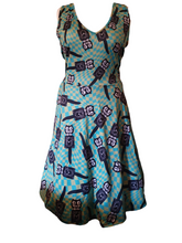 Load image into Gallery viewer, Kitsch cat clock print dress
