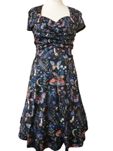 Load image into Gallery viewer, Midnight toadstool garden print dress
