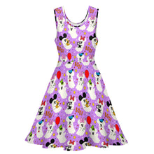 Load image into Gallery viewer, Pastel mouse ghosts print dress
