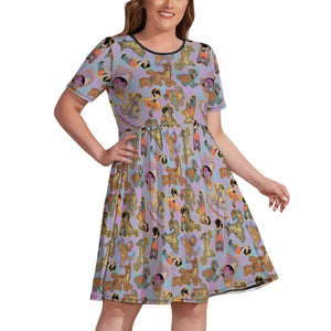 Dog heaven short sleeved dress plus size