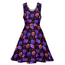 Load image into Gallery viewer, Neon pumpkin print dress
