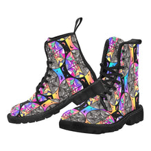 Load image into Gallery viewer, Rainbow window Women&#39;s Lace Up Canvas Boots
