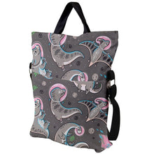 Load image into Gallery viewer, Dinosaurs in space tote bag- Grey
