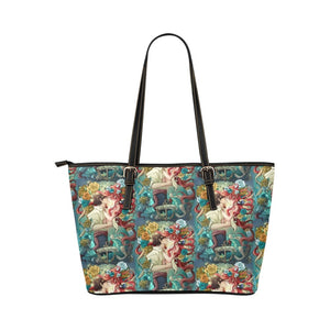 Mermaid kisses Leather Tote Bag