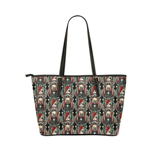 Skeleton Love story Leather Tote Bag