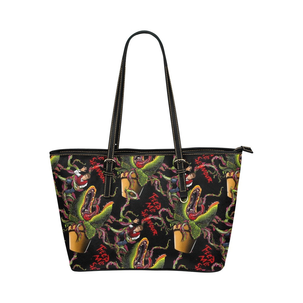 Feed Me Seymour Leather Tote Bag