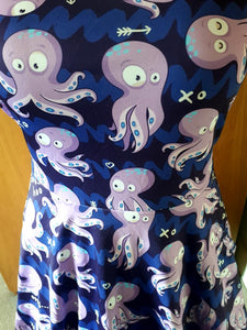 Purple octopus skater dress (Size S)