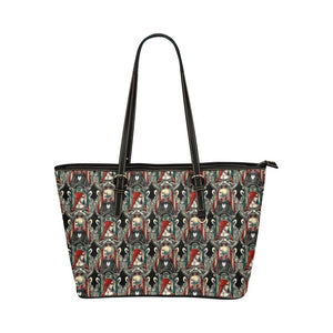 Skeleton Love story Leather Tote Bag