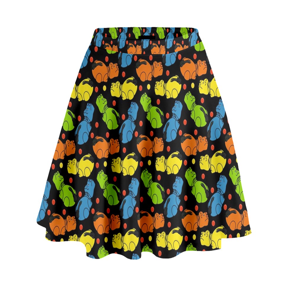 Hungry hippo high waisted skater skirt