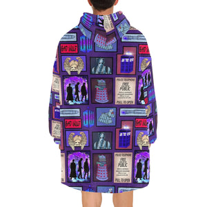 Sci Fi Dr patchwork Blanket Hoodie