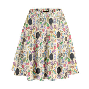 Pick and mix sweets high waisted skater skirt