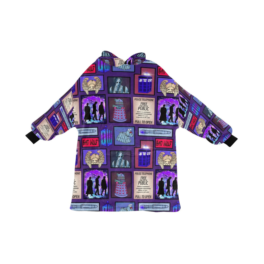 Sci Fi Dr patchwork Blanket Hoodie