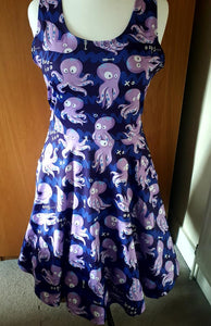 Purple octopus skater dress (Size S)