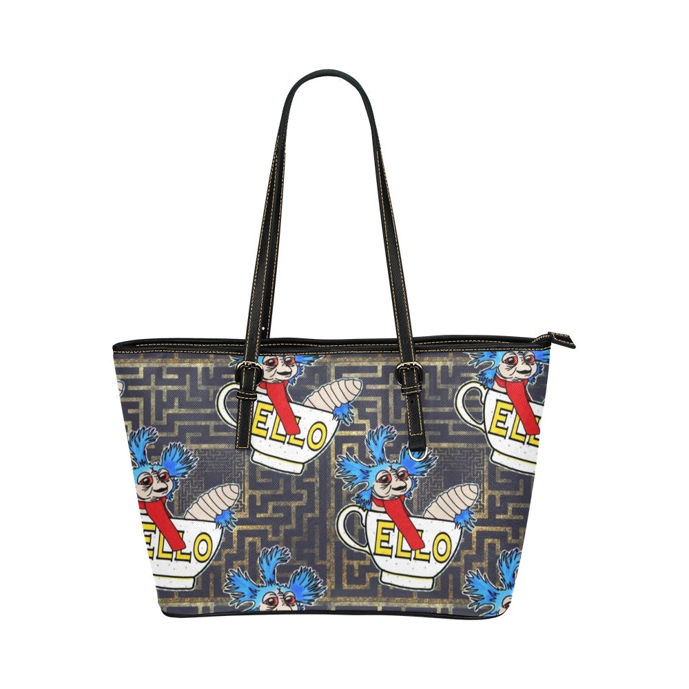 Labyrinth Worm Leather Tote Bag