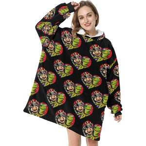 Frog love Blanket Hoodie