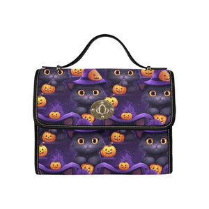 Witches Black Cat Satchel Canvas Bag