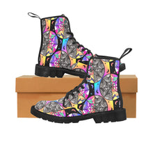 Load image into Gallery viewer, Rainbow window Women&#39;s Lace Up Canvas Boots
