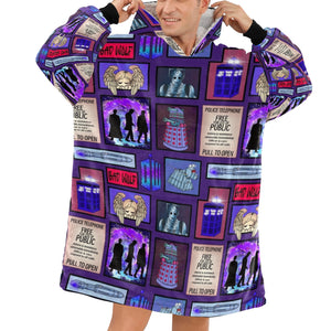 Sci Fi Dr patchwork Blanket Hoodie