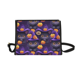 Witches Black Cat Satchel Canvas Bag