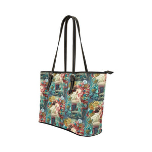 Mermaid kisses Leather Tote Bag